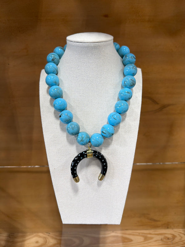 Turquoise & Sassy Bone Necklace