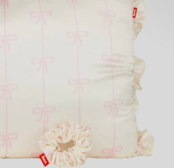 Pink Bow Satin Pillowcase