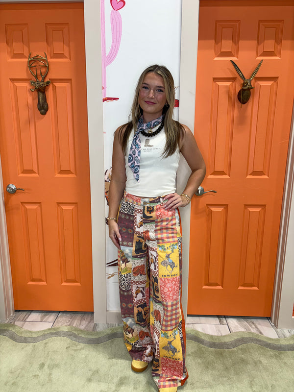 Cowboy Collage Pants