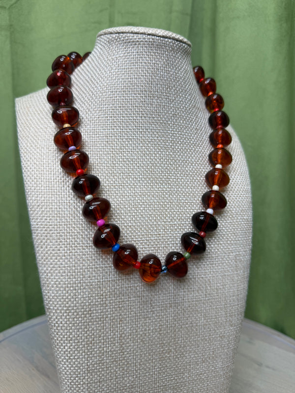Darby Beaded Necklace - Tortoise