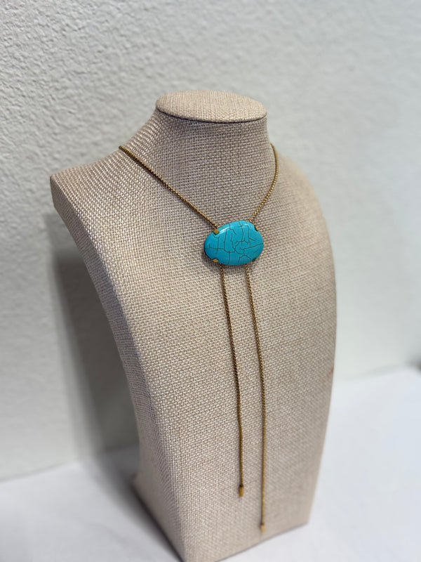 Turquoise & Gold Bolo