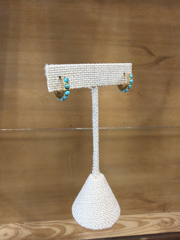 Turquoise Dot Earrings