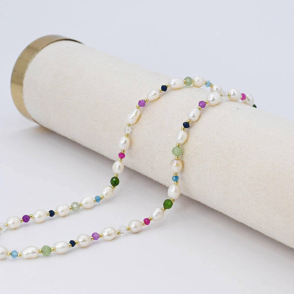 Pearl Girl Gemstone Necklace