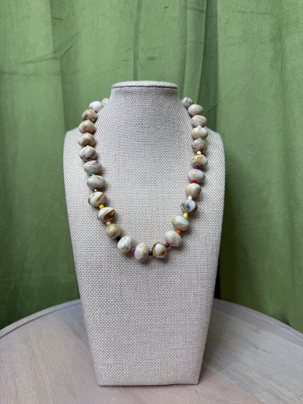 Darby Beaded Necklace - Cream