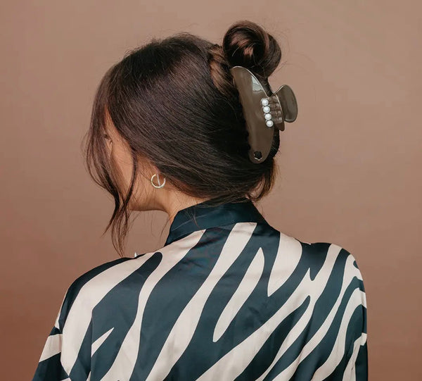 Brown Pearl Oversized Claw Clip