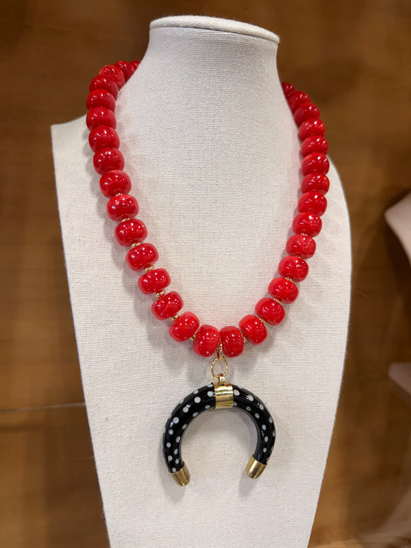 Big Red Bone Necklaces