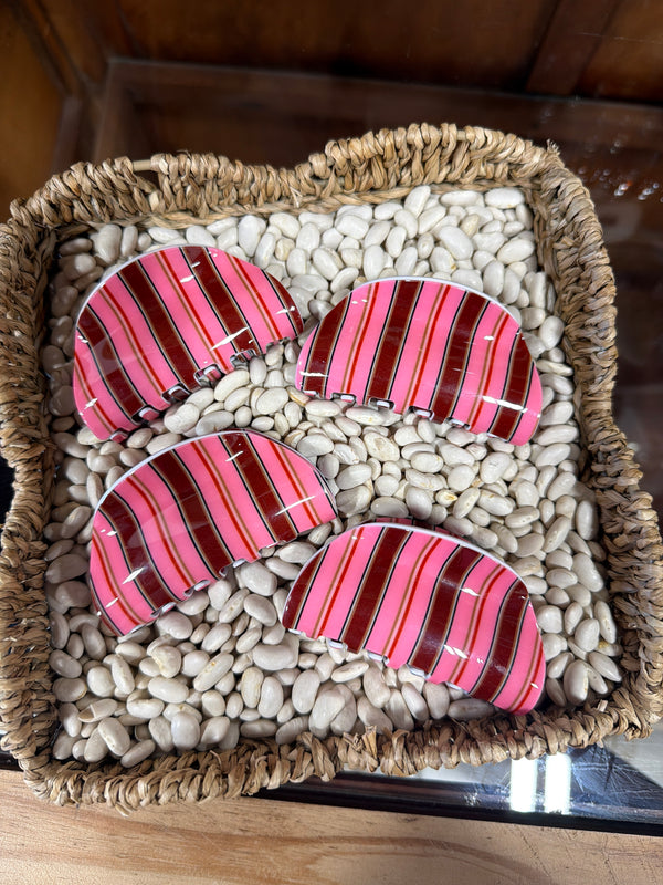Strawberry Stripe Claw Clip