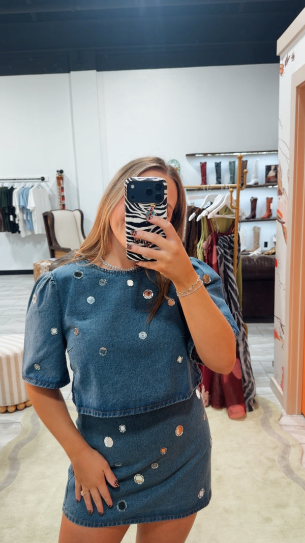 Denim Mirror Ball Set