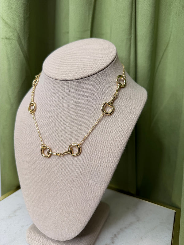 Continuous Horse Bit Necklace - Gold
