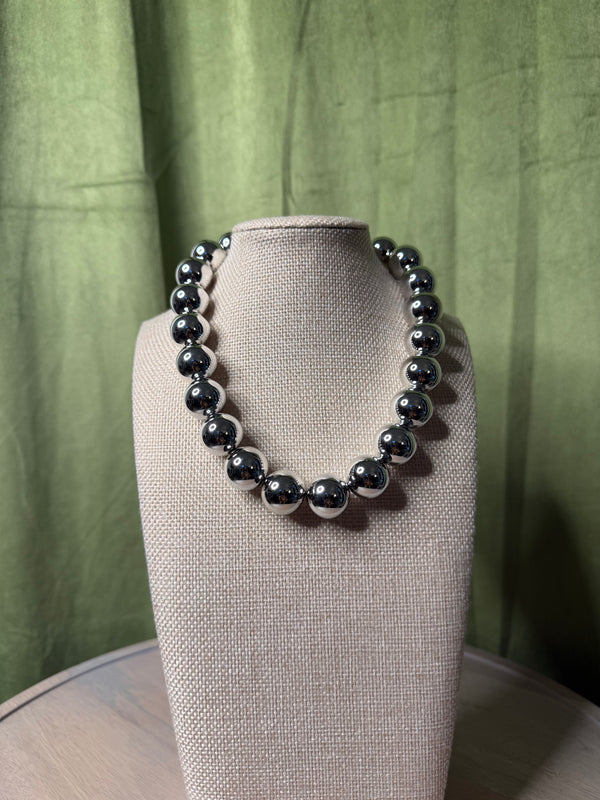 Kameron Silver Beaded Necklace