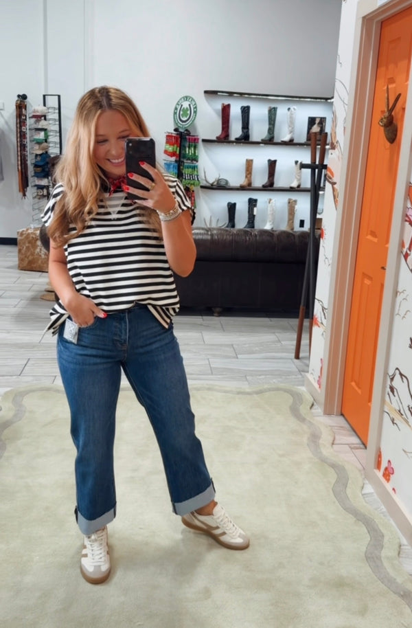 The Rachel Wide Cuff Jeans