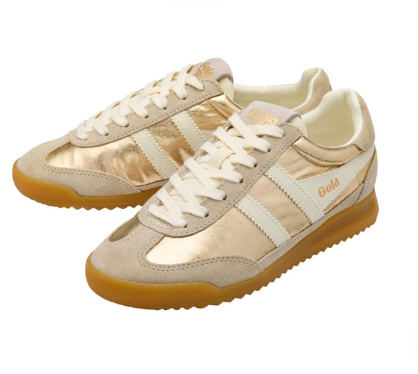 Firefly Metallic Sneakers: Gold/Off White