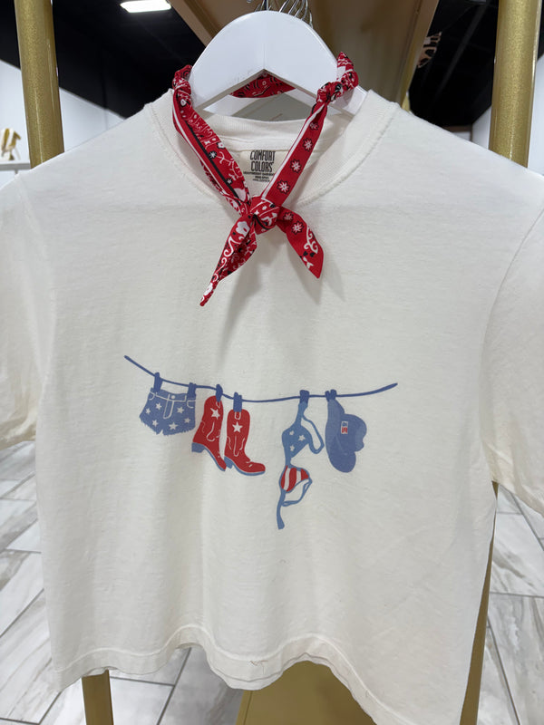 American Summer Cropped Tee