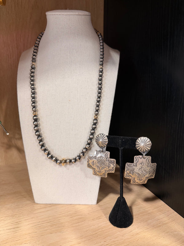 22” Sterling Silver and Gold Pearls