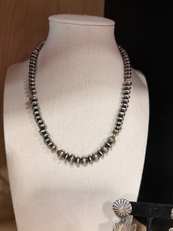 16” Navajo and Gold Pearl Necklace