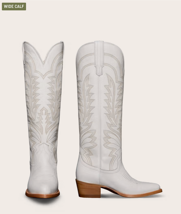 The Abby Wide Calf - Snow Cowhide