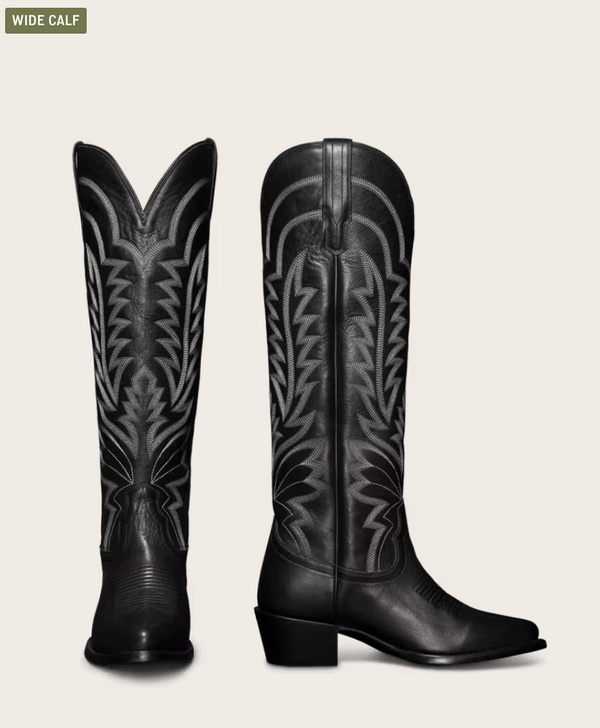 The Abby Wide Calf - Midnight Cowhide