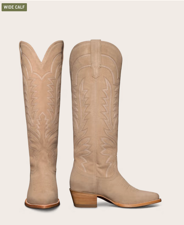 The Abby Wide Calf Driftwood Suede