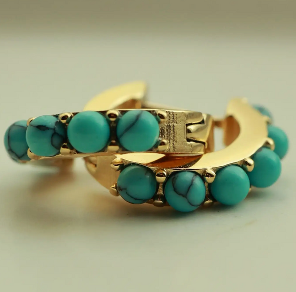 Turquoise Dot Earrings