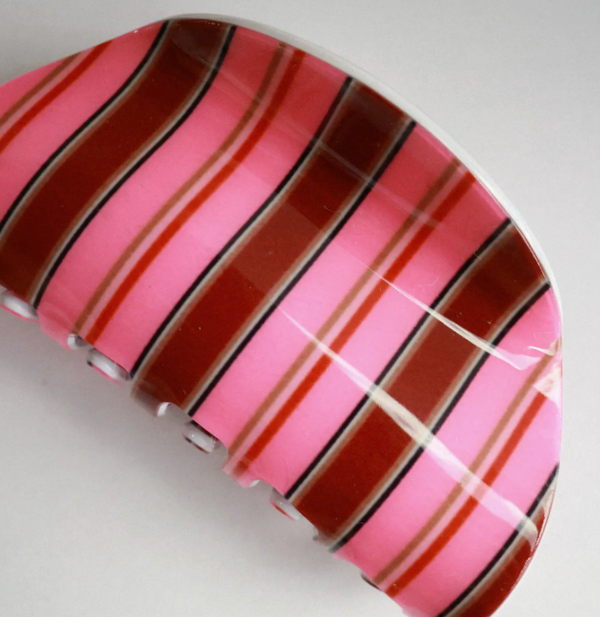 Strawberry Stripe Claw Clip