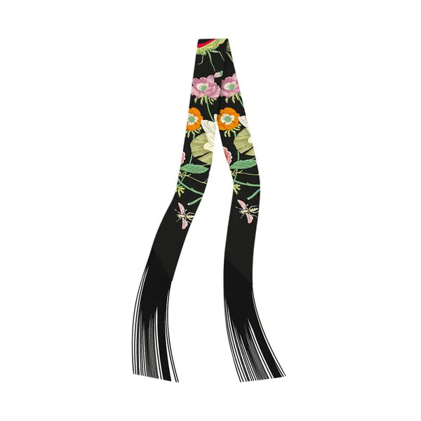 Meadow Bloom Twilly with Fringe: Black